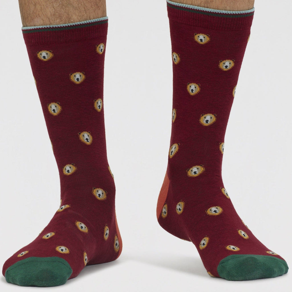 Bear Face Organic Cotton Socks - SPM892 - GREY - Uneeka