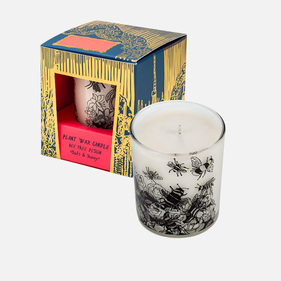 Bee Free Plant Wax Candle - Oats & Honey - CAND006 - Uneeka