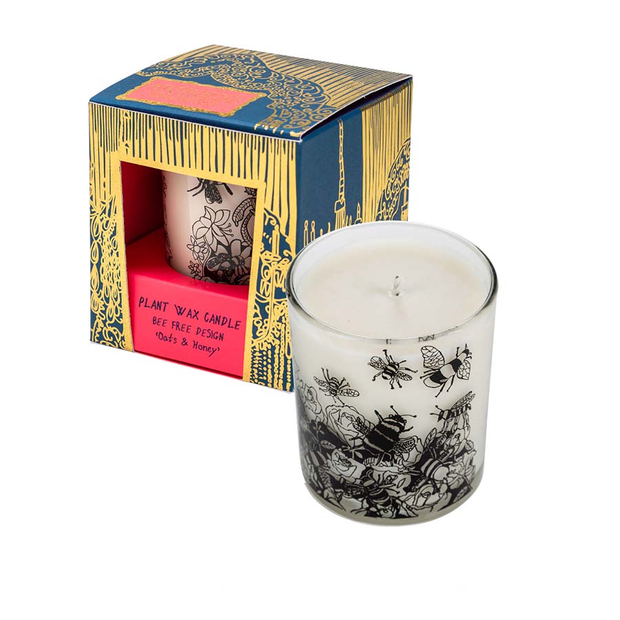 Bee Free Plant Wax Candle - Oats & Honey - CAND006 - Uneeka