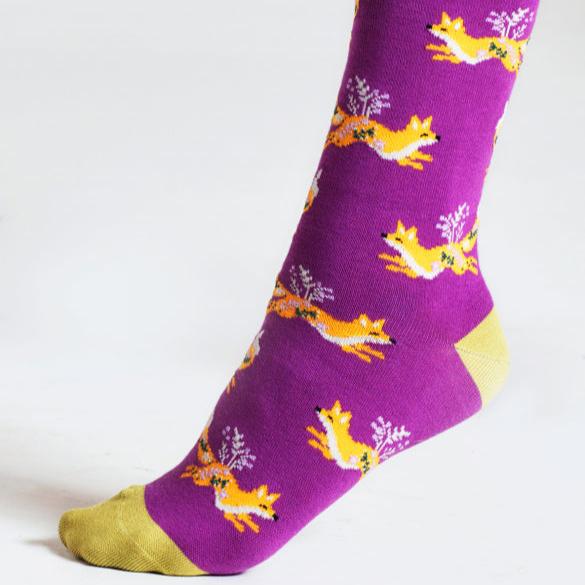 Bess Fox Bamboo Socks - SPW996 - Magenta - Uneeka