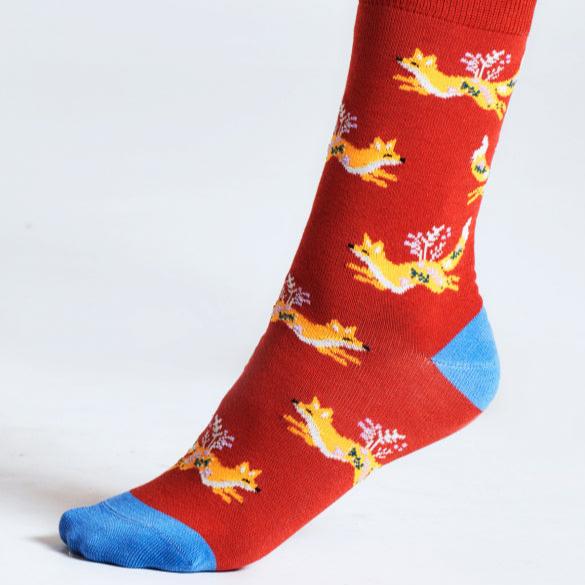 Bess Fox Bamboo Socks - SPW996 - Orange - Uneeka