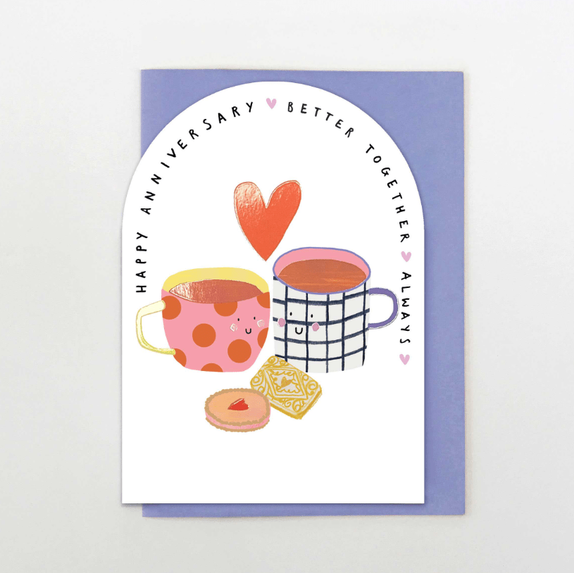 Better Together Tea & Biscuits Anniversary Card - RI14 - Uneeka