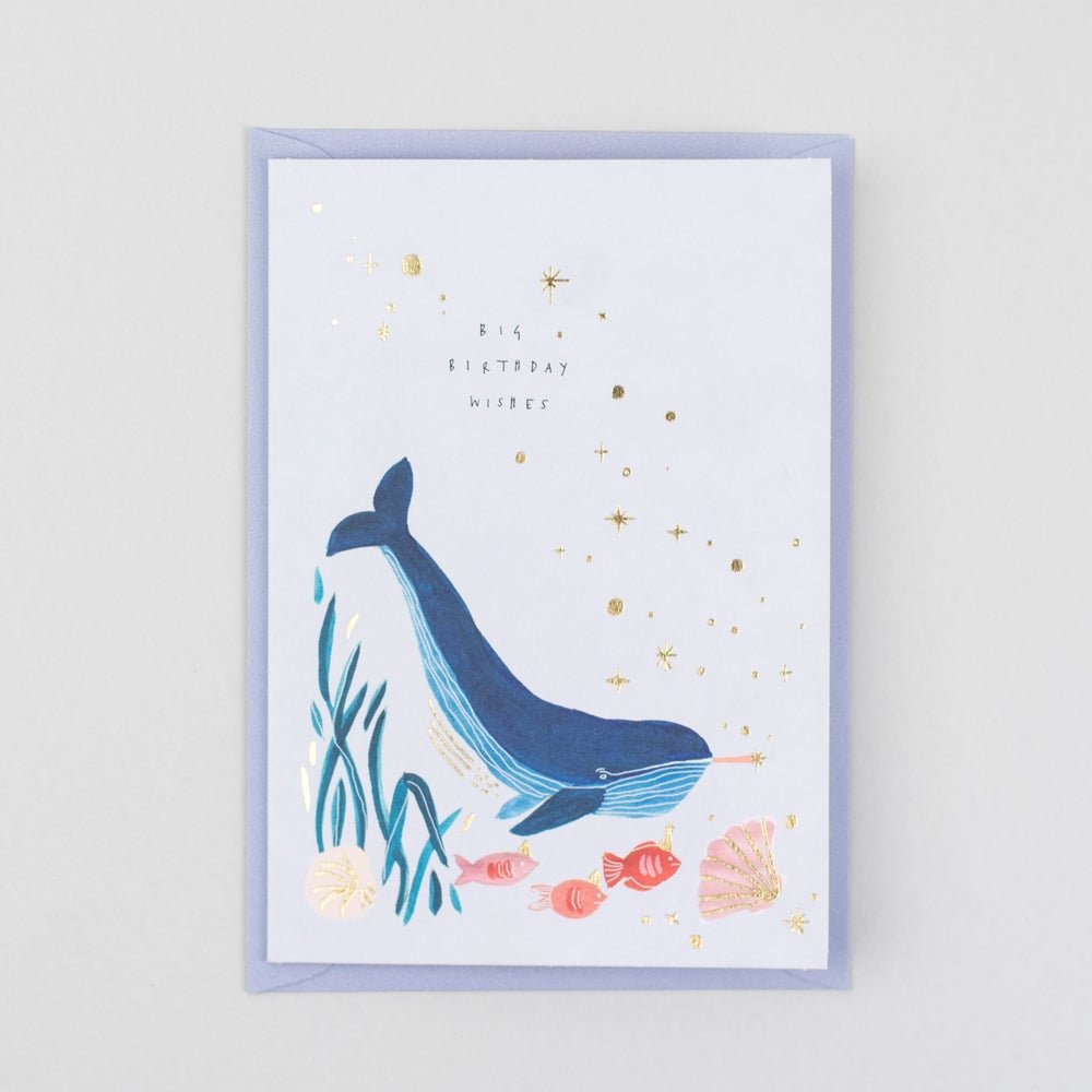 Big Birthday Wishes Whale Greetings Card - PA59 - Uneeka