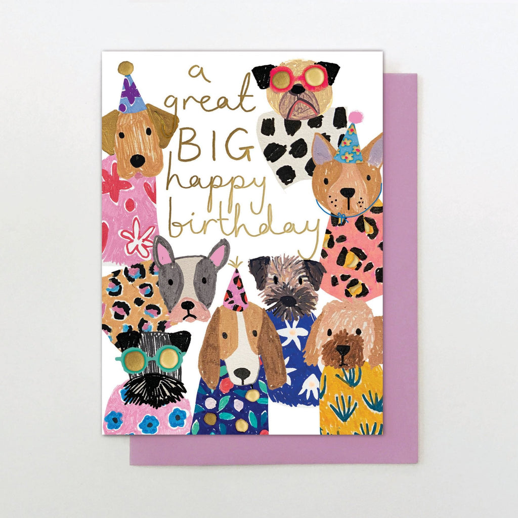 Big Happy Birthday Dogs Greetings Card - OLL09 - Uneeka