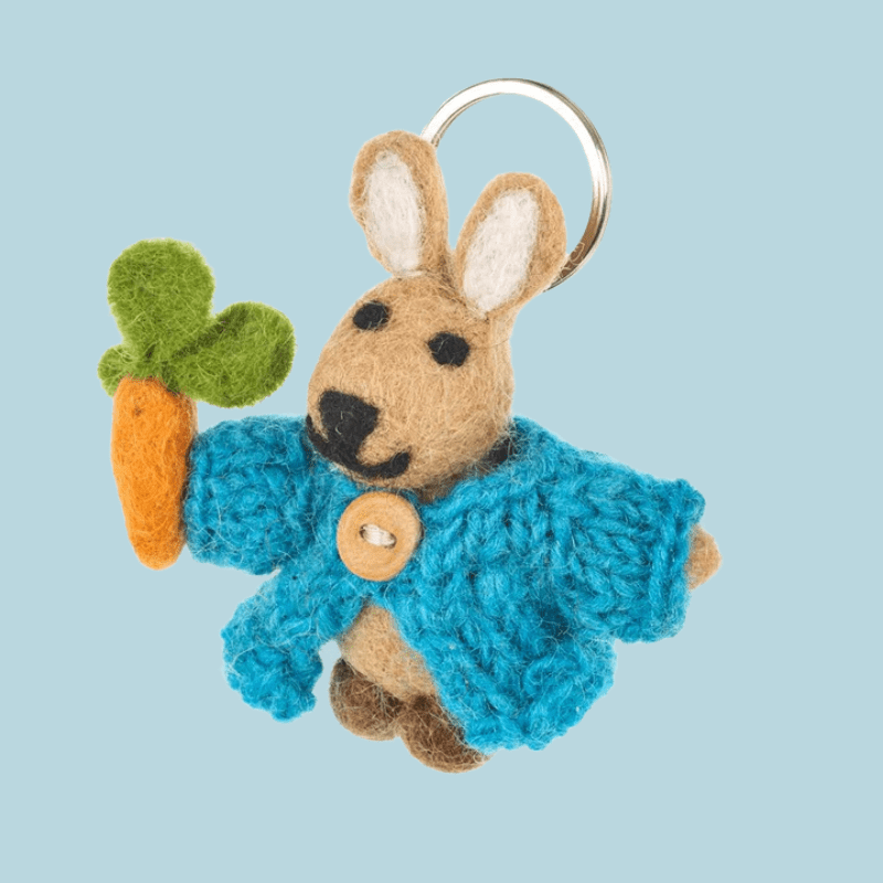 Emily Rabbit In Her Cardigan Keyring - AKRABINC - Uneeka