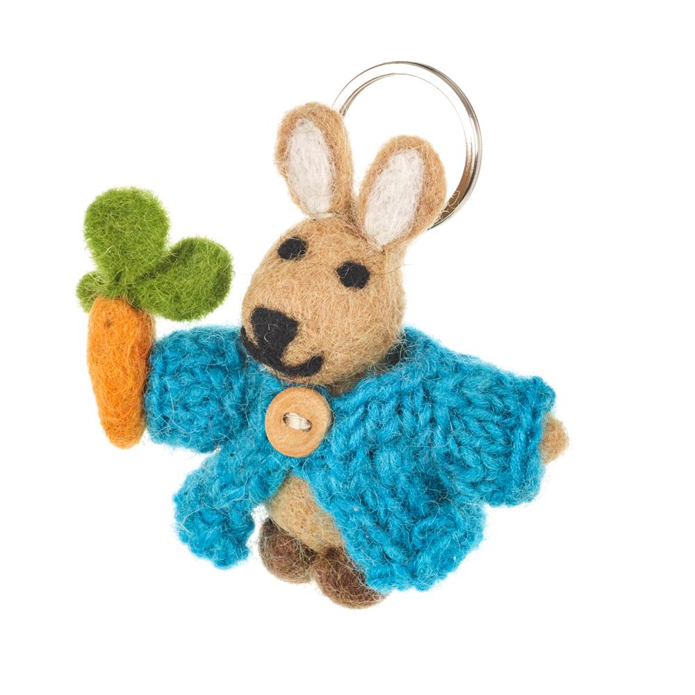 Emily Rabbit In Her Cardigan Keyring - AKRABINC - Uneeka