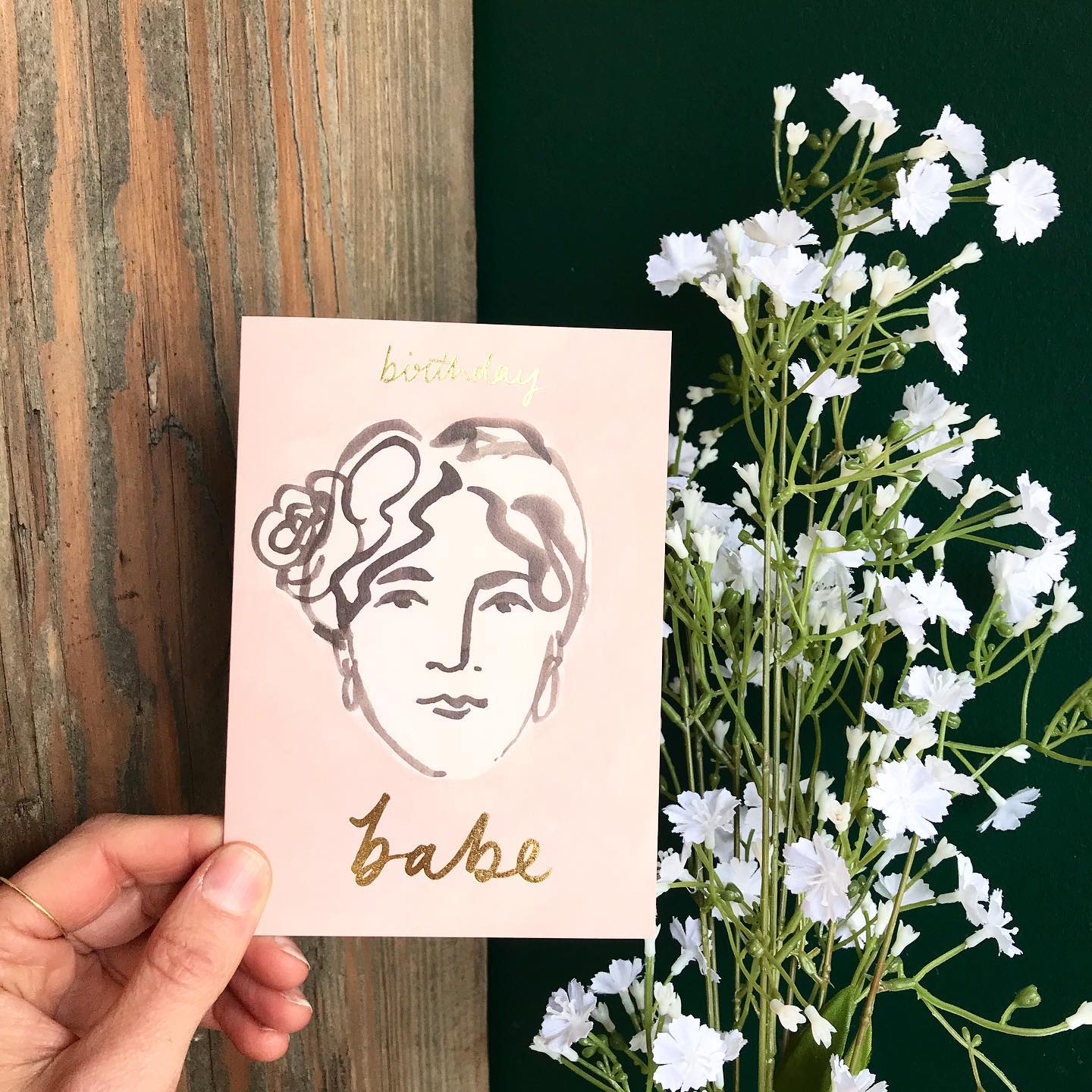 Birthday Babe Pink Portrait Greetings Card - WAN 2014 - Uneeka