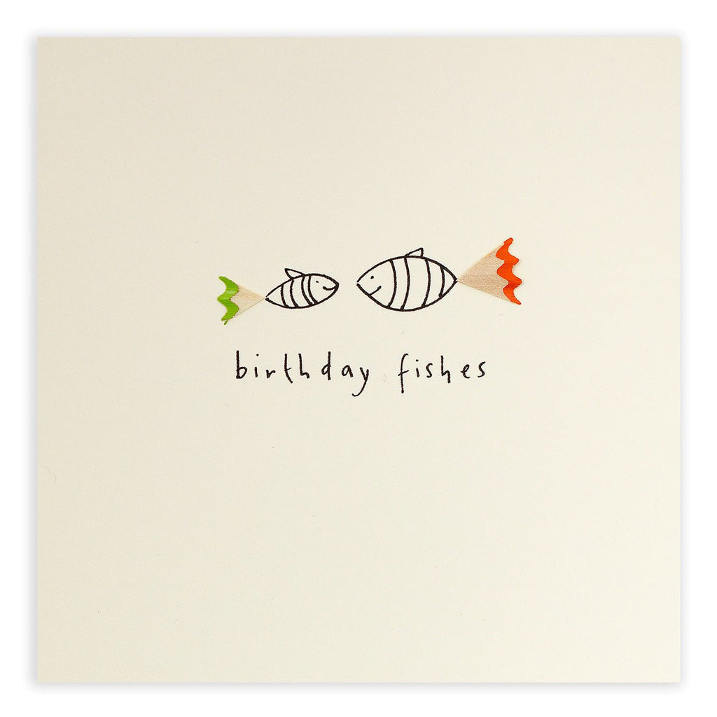 Birthday Fishes Pencil Shaving Card - PSC - BFI - Uneeka