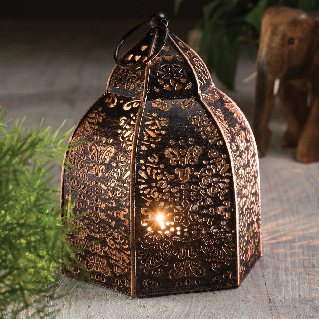 Black & Copper Finish Iron Lantern - LT160 - Uneeka