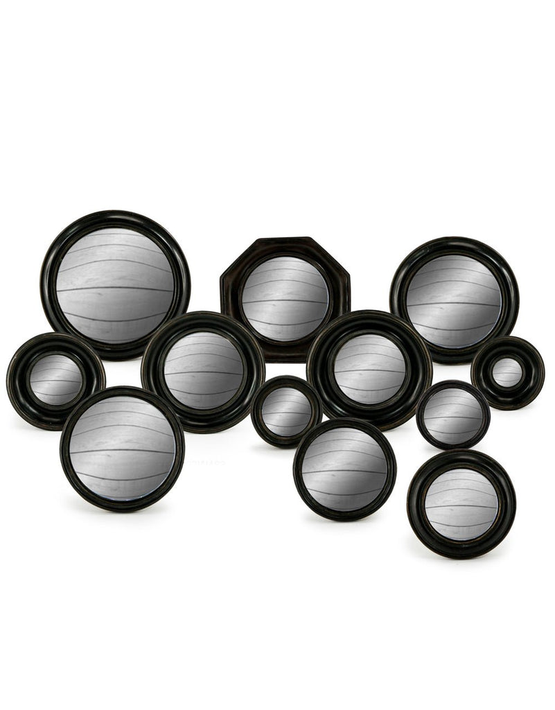 Black Framed Convex Mirrors - MK6 MK24 - Uneeka