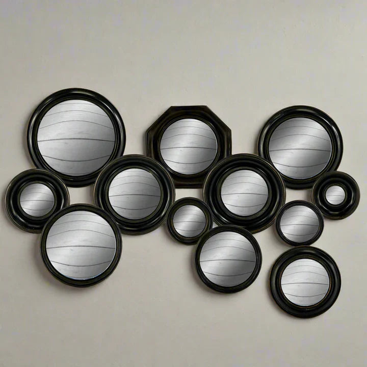 Black Framed Convex Mirrors - MK6 MK24 - Uneeka