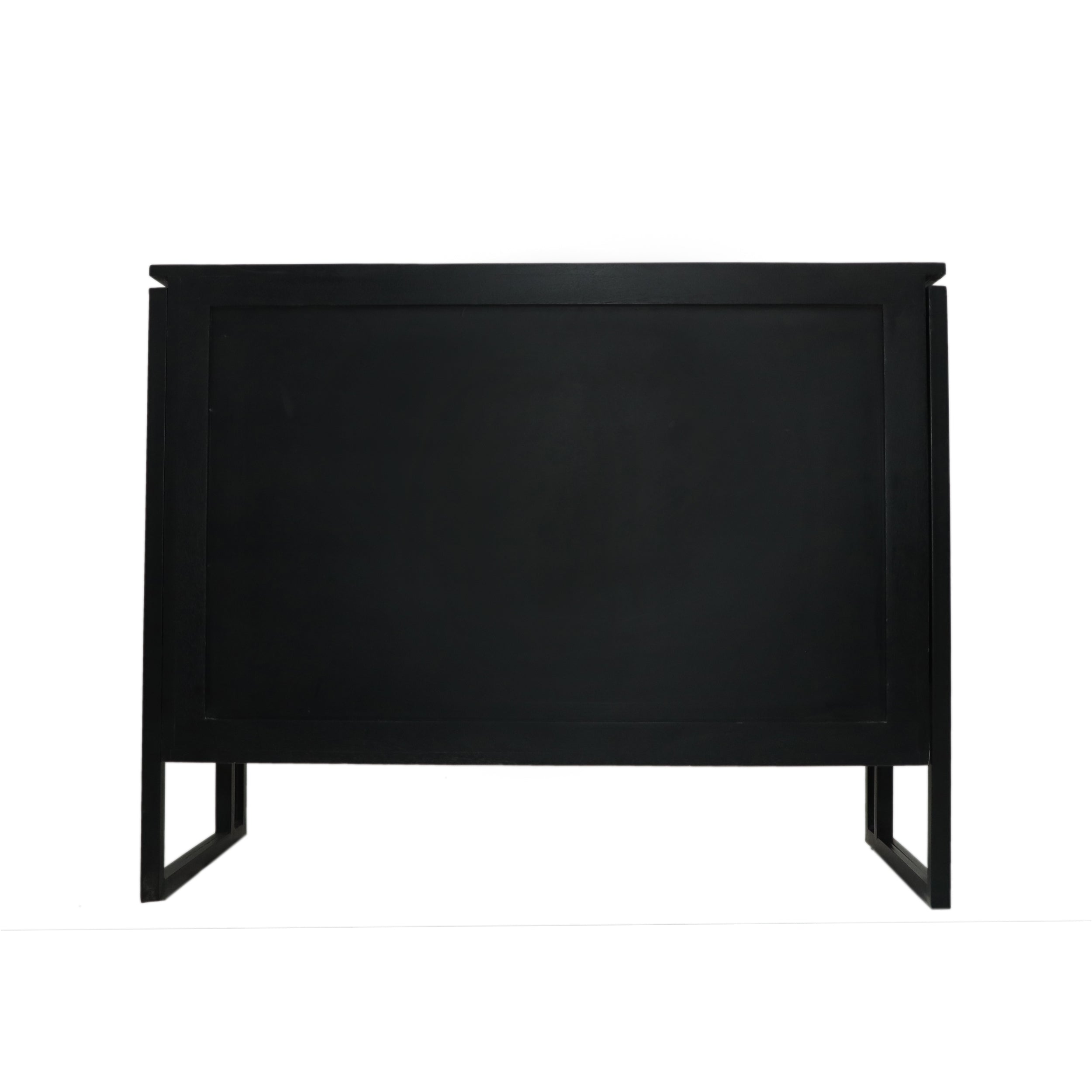 Black Metal Frame Wooden Chest of Drawers - M2161 - Uneeka