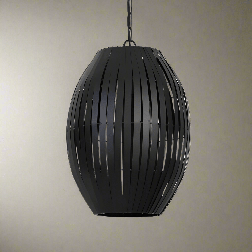 Black Metal Panelled Hanging Lamp* - 2936612 - Uneeka