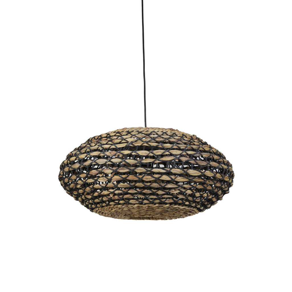 Black & Natural Rattan Hanging Light - 2936512 - Uneeka