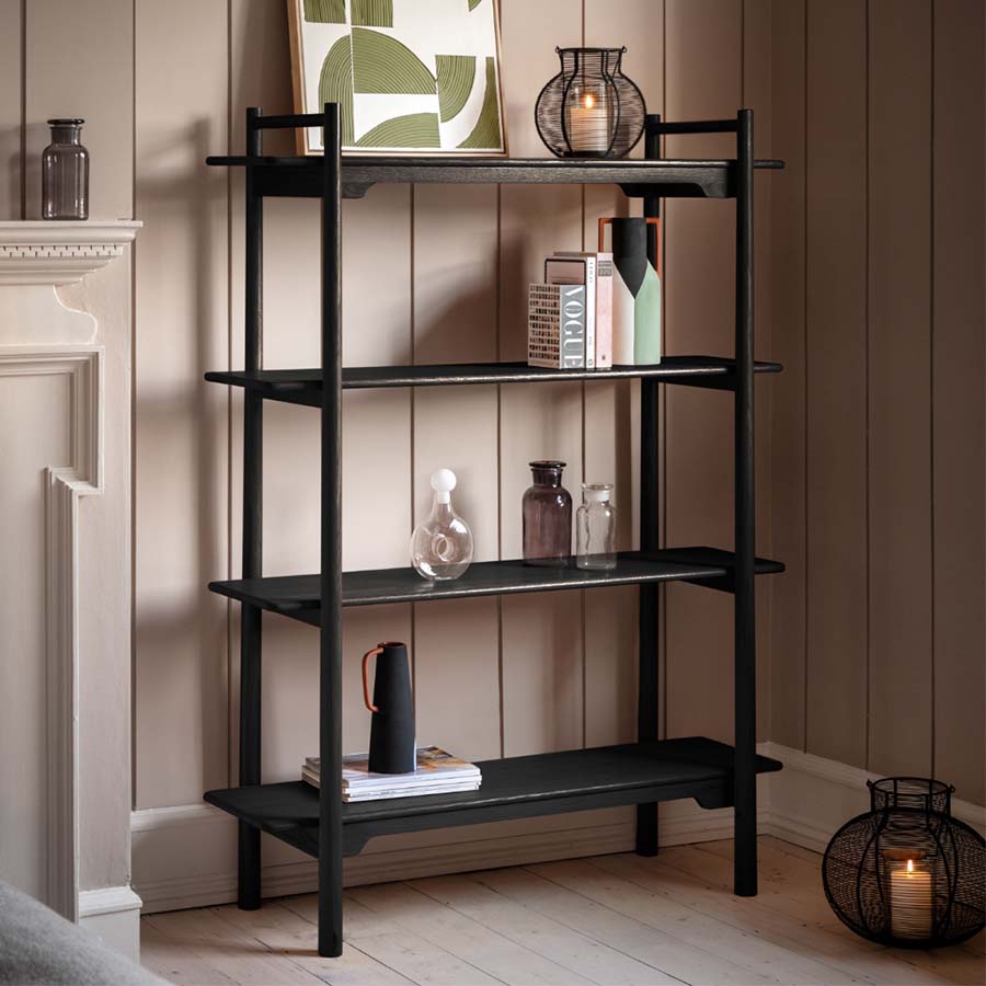 Black Oak Open Display Four Shelf Unit - 895616 - Uneeka