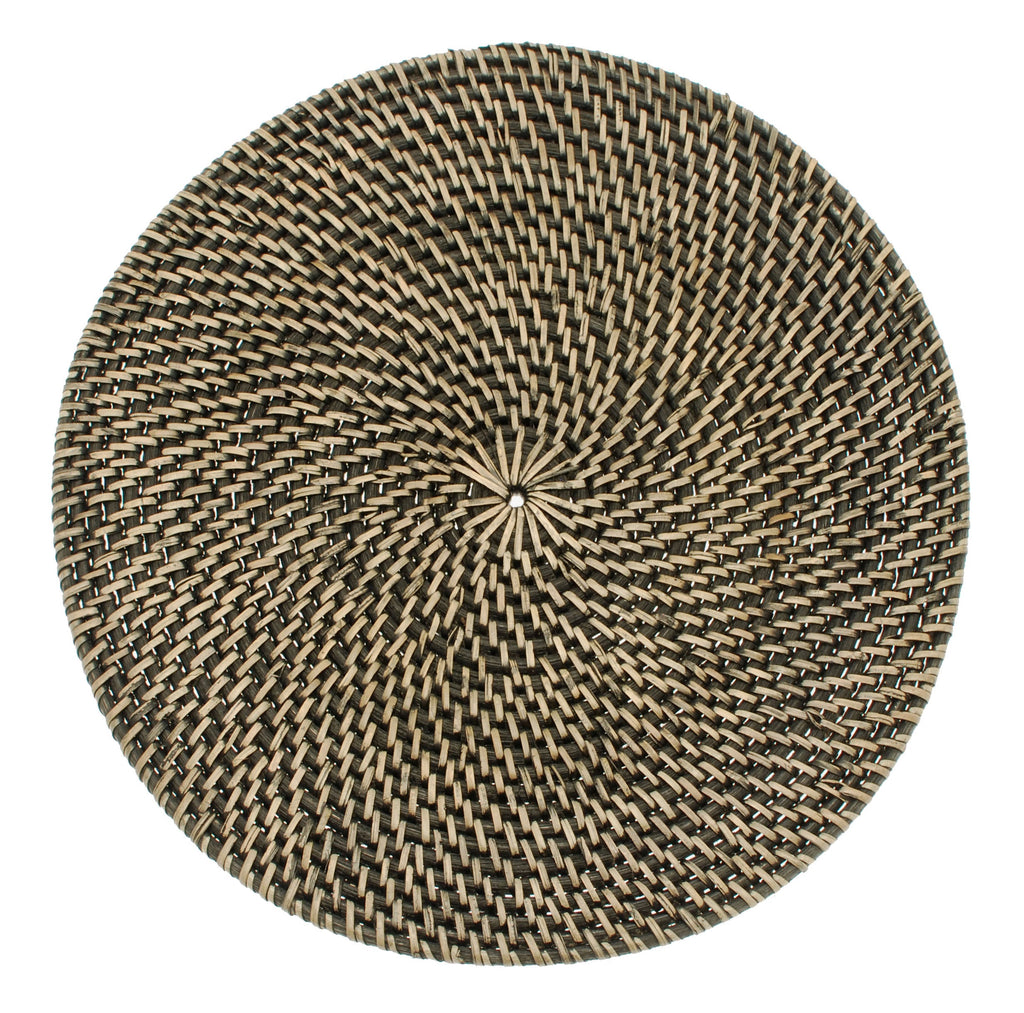 Black Rattan Circular Placemat - CRPMB - Uneeka