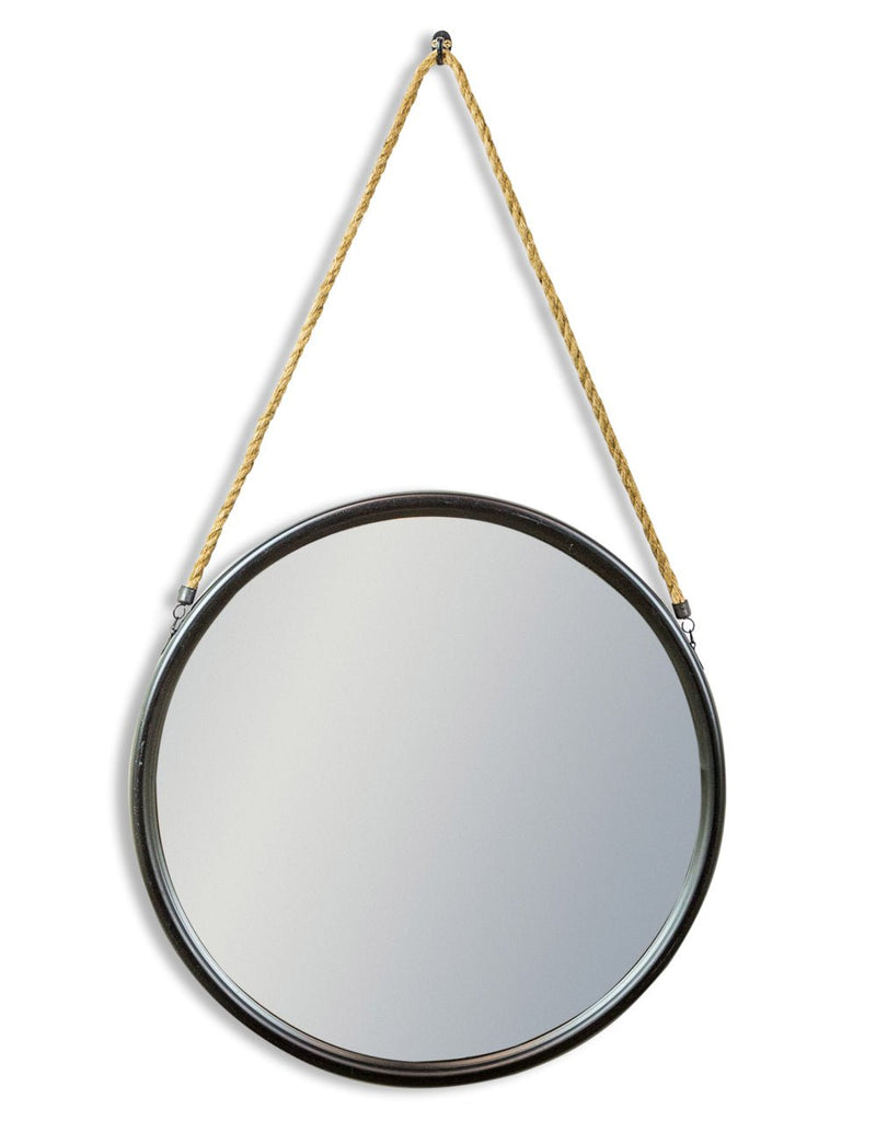 Black Rope Hanging Mirror - JRG19 - Uneeka