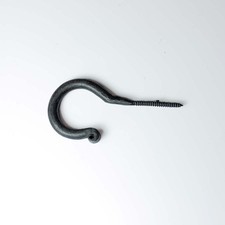 Black Wax Plain Screw - in Ceiling Hook - 30.337C.HFB.90 - Uneeka