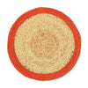 Block Colour Border Jute Circular Placemat - CPMJFT - Uneeka
