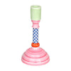 Block Colour Enamel Candle Stick Holder - CSHOP - HOLD - MTL - STR - CHECK - Uneeka