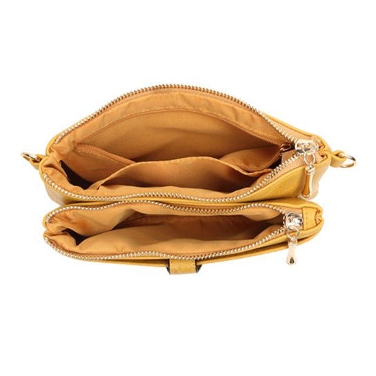 Block Colour Faux Leather Clutch Bag - 23342 - Light Blue - Uneeka