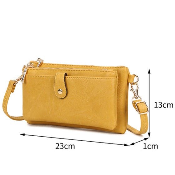 Block Colour Faux Leather Clutch Bag - 23342 - Black - Uneeka