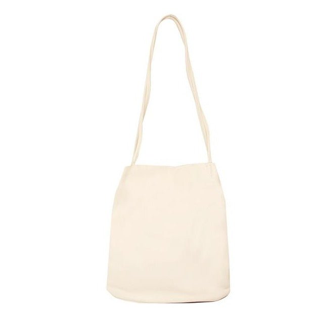 Block Colour Faux Leather Shoulder Handbag - 6773 - WHITE - Uneeka