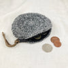 Block Colour Hand Crocheted Wool Round Coin Purse - 223YEL - Uneeka