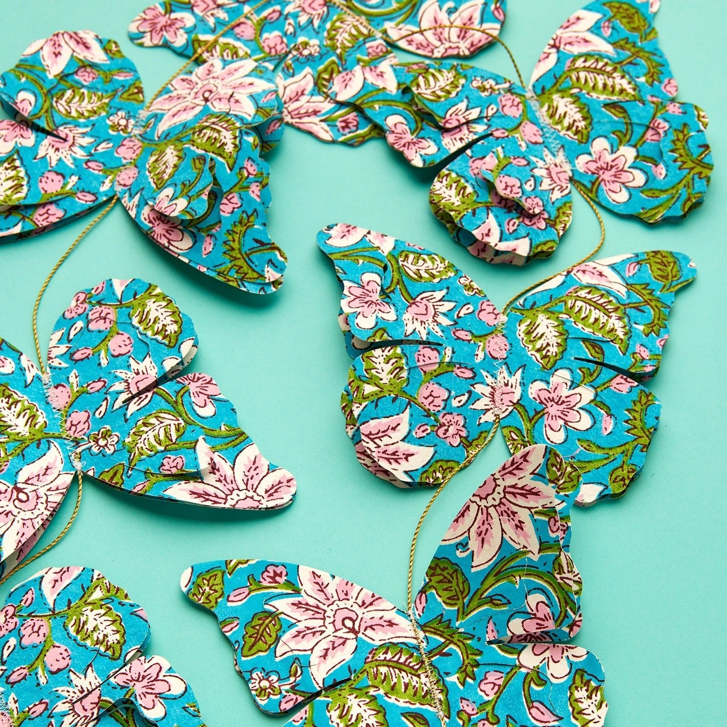 Block Print Butterfly Garland - STR502 - Uneeka