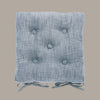Blue Chambray Seat Pad with Ties - CHMSPB - Uneeka