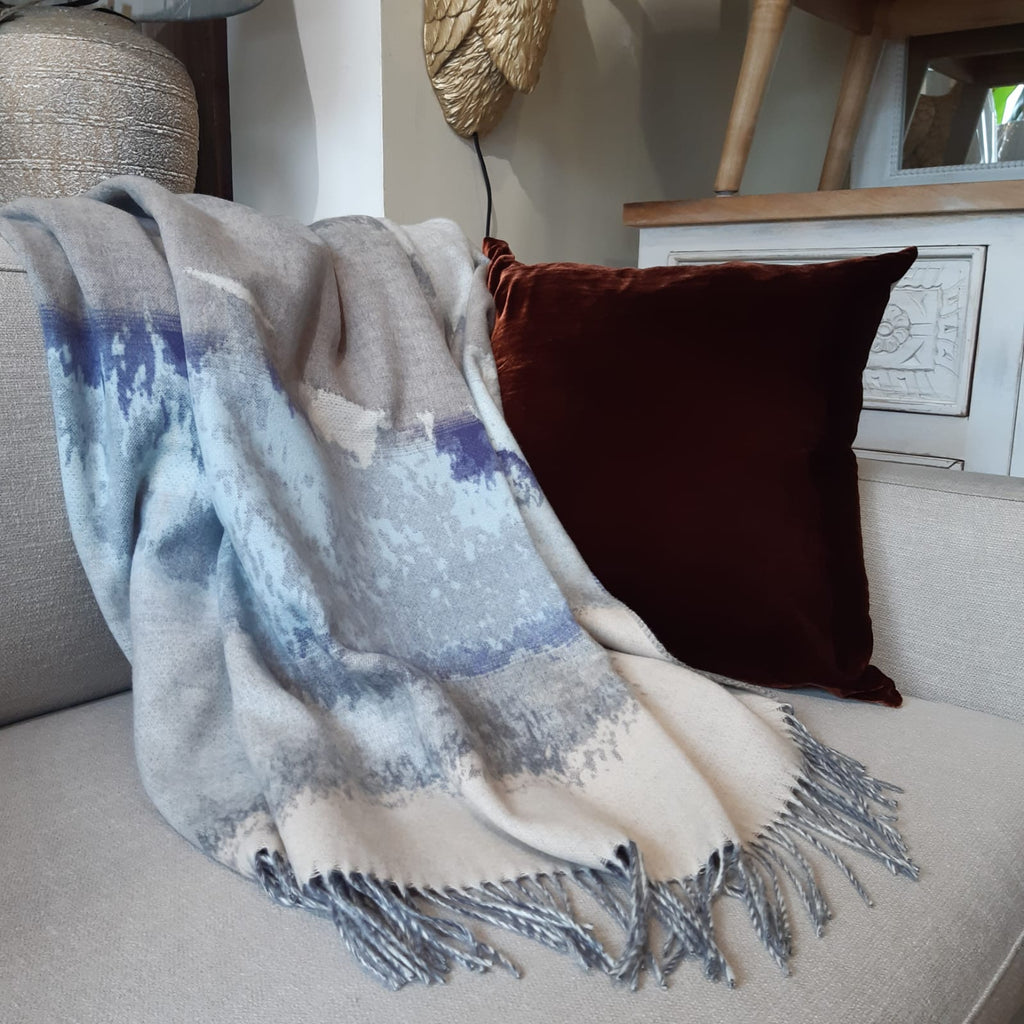 Blue & Grey Extra Soft Cashmink Blanket - 789513 - Uneeka