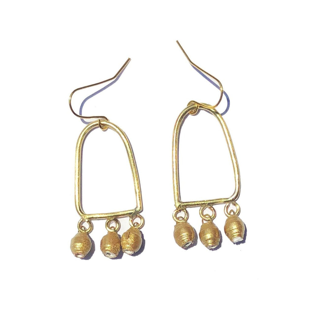 Bongiwe Gold Paper & Wire Earring - BWE - Uneeka