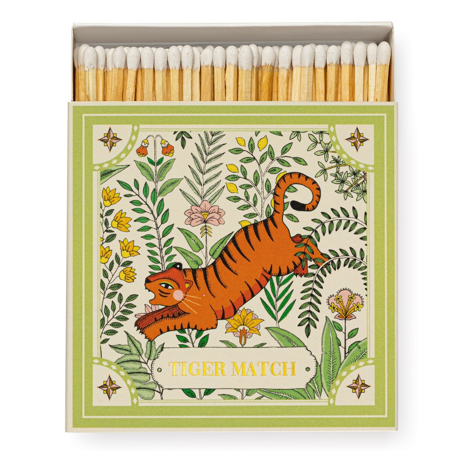 Botanical Tiger Match Design Box Of Matches - B211 - Uneeka