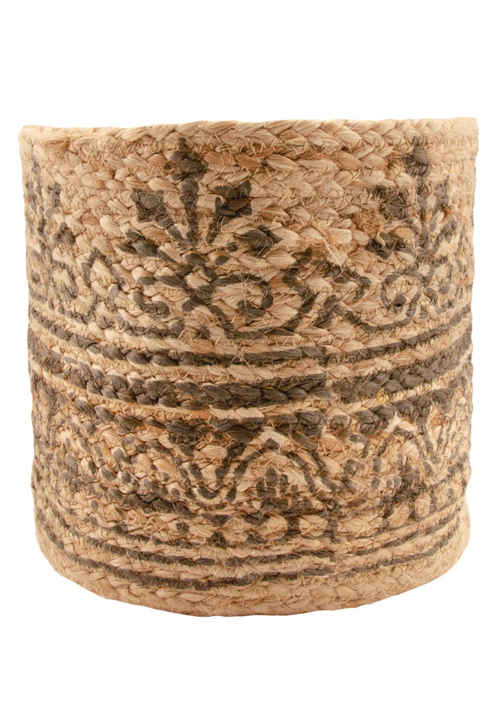 Braided Jute Block Printed Planter - PL5 - Uneeka