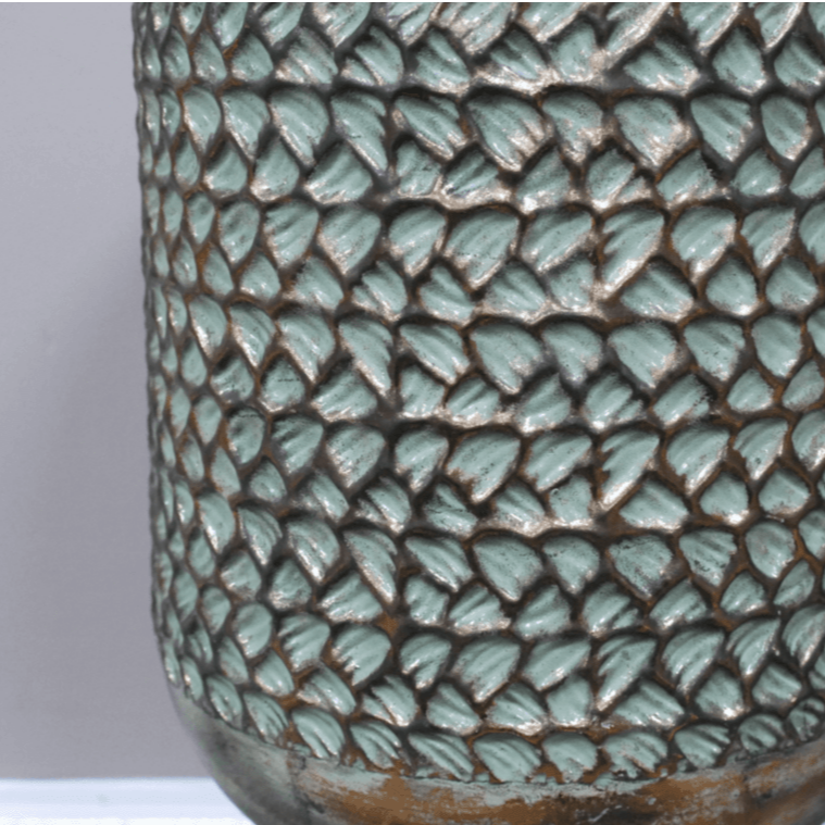 Braided Leaf Embossed Metal Plant Stand - 8538S - Uneeka