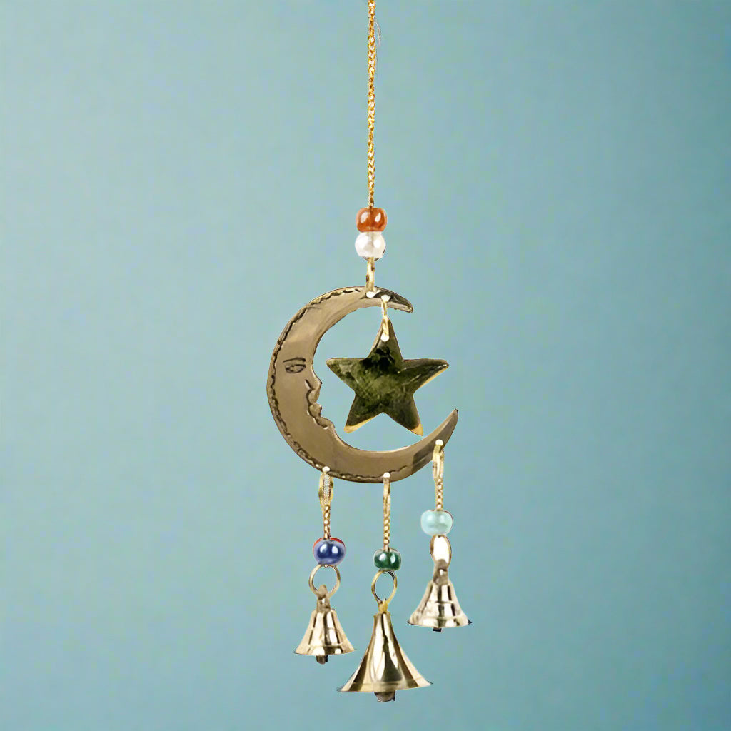 Brass Chime Moon and Star - ASP16702 - Uneeka