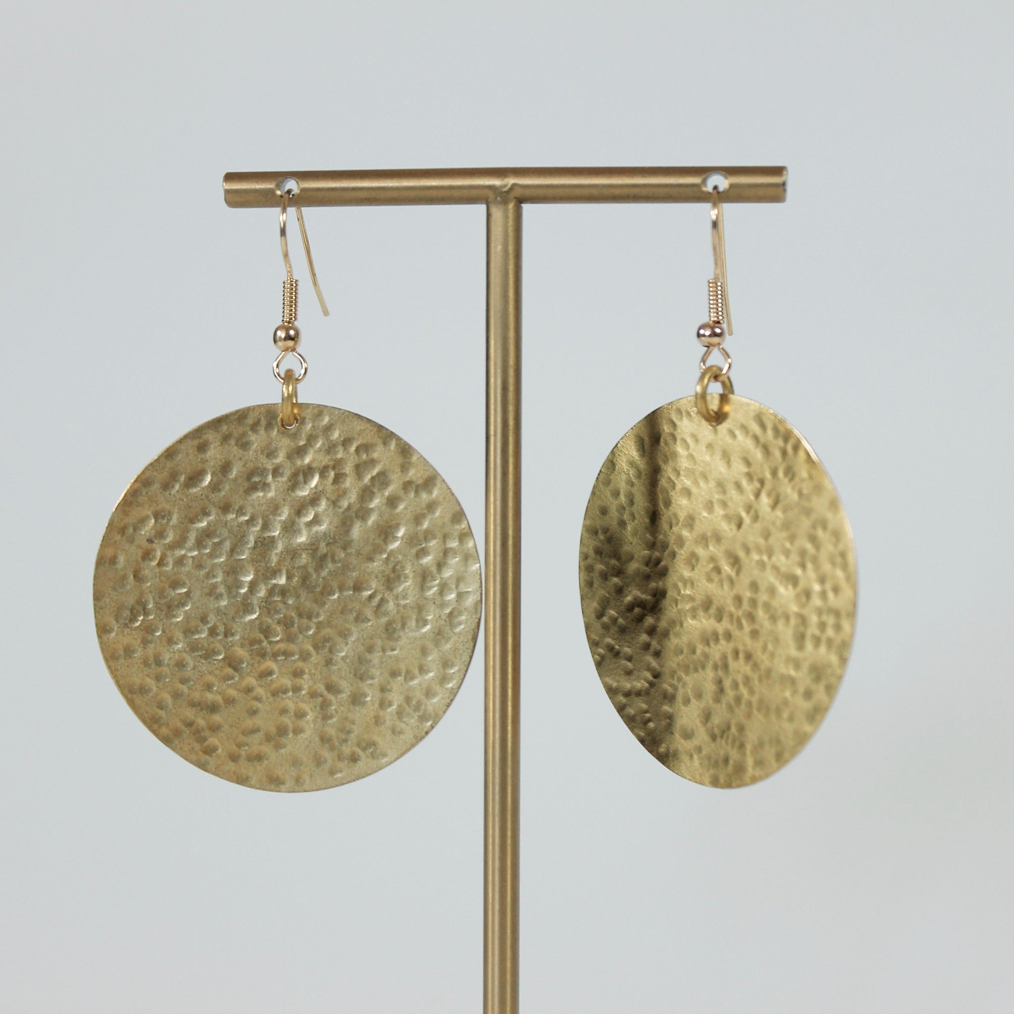 Brass Circle Earrings - JEMB32 - Uneeka