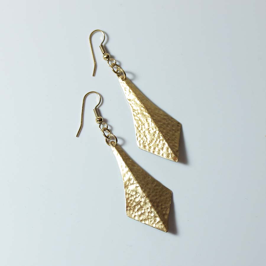 Brass Fluted Earrings - JEMB29 - Uneeka