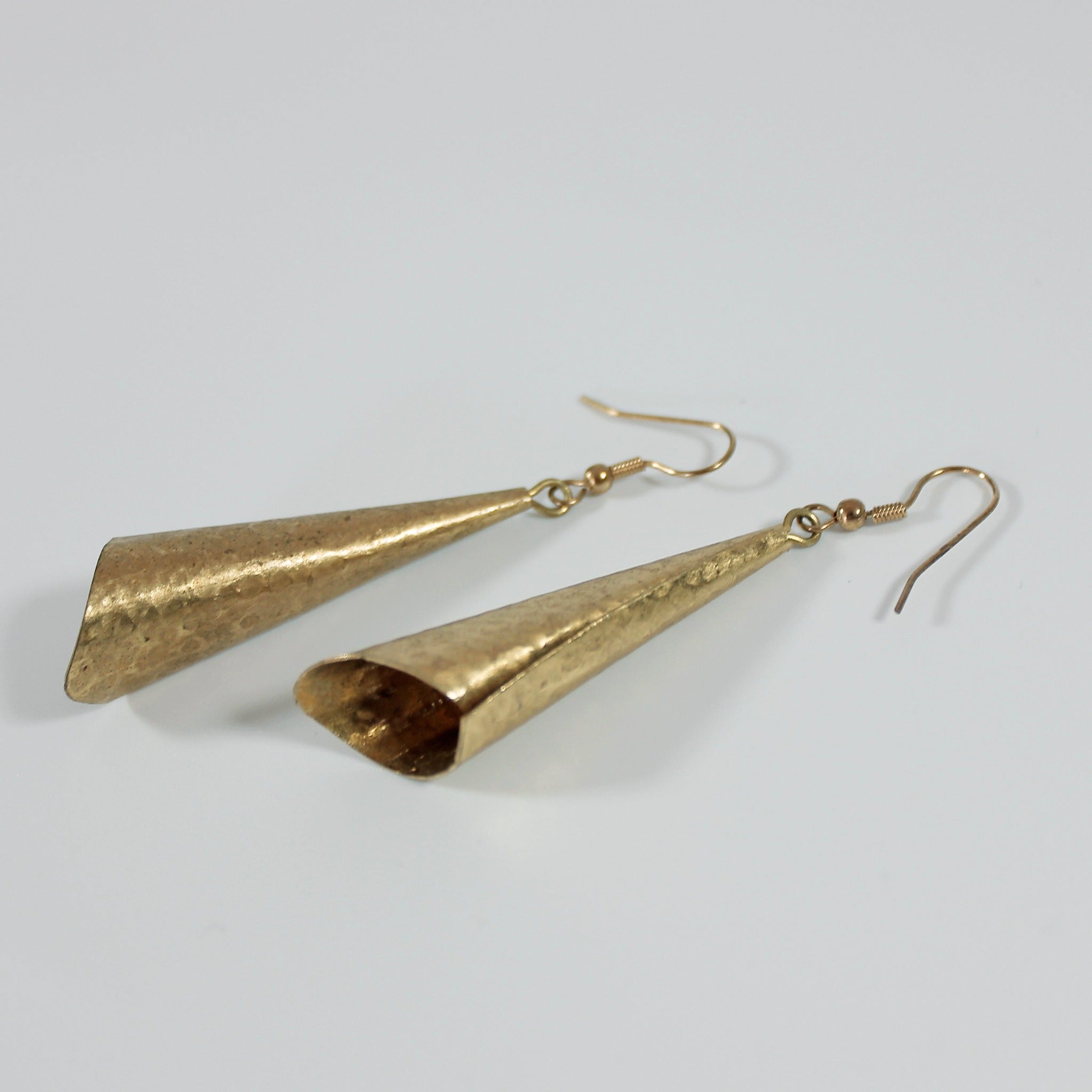 Brass Large Cone Earrings - JEMB16 - Uneeka