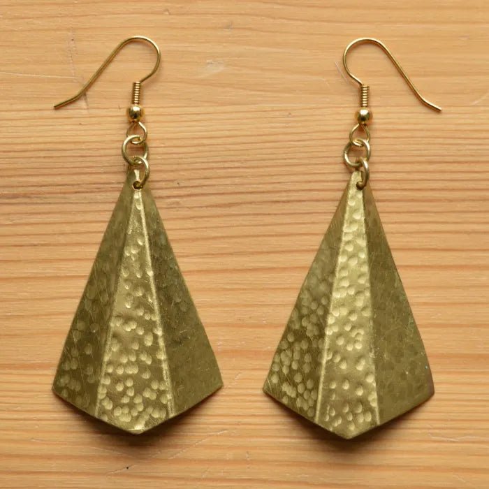 Brass Large Fan Earrings - JEMB33 - Uneeka