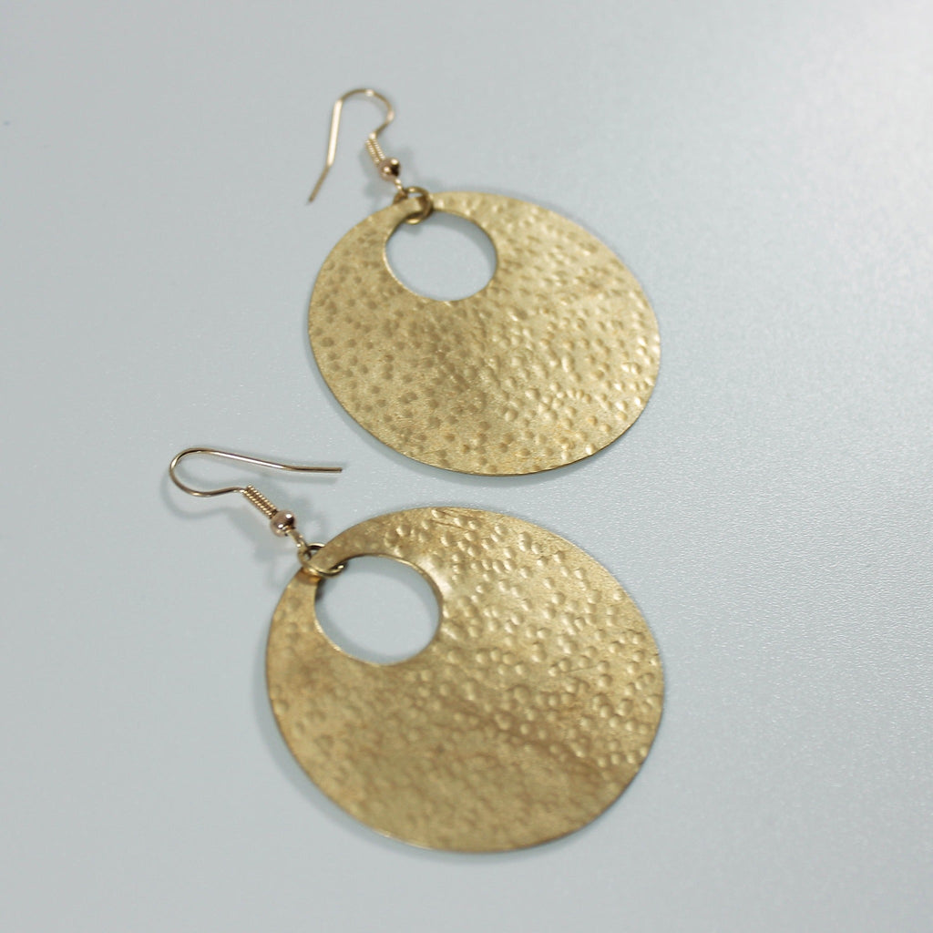 Brass Medium Circle Cut Out Earrings - JEMB1 - Uneeka