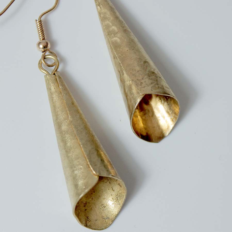 Brass Medium Cone Earrings - JEMB12 - Uneeka