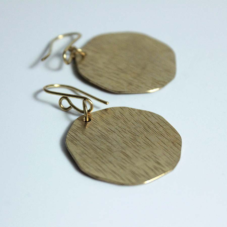Brass Octagon Earrings - JEMB41 - Uneeka
