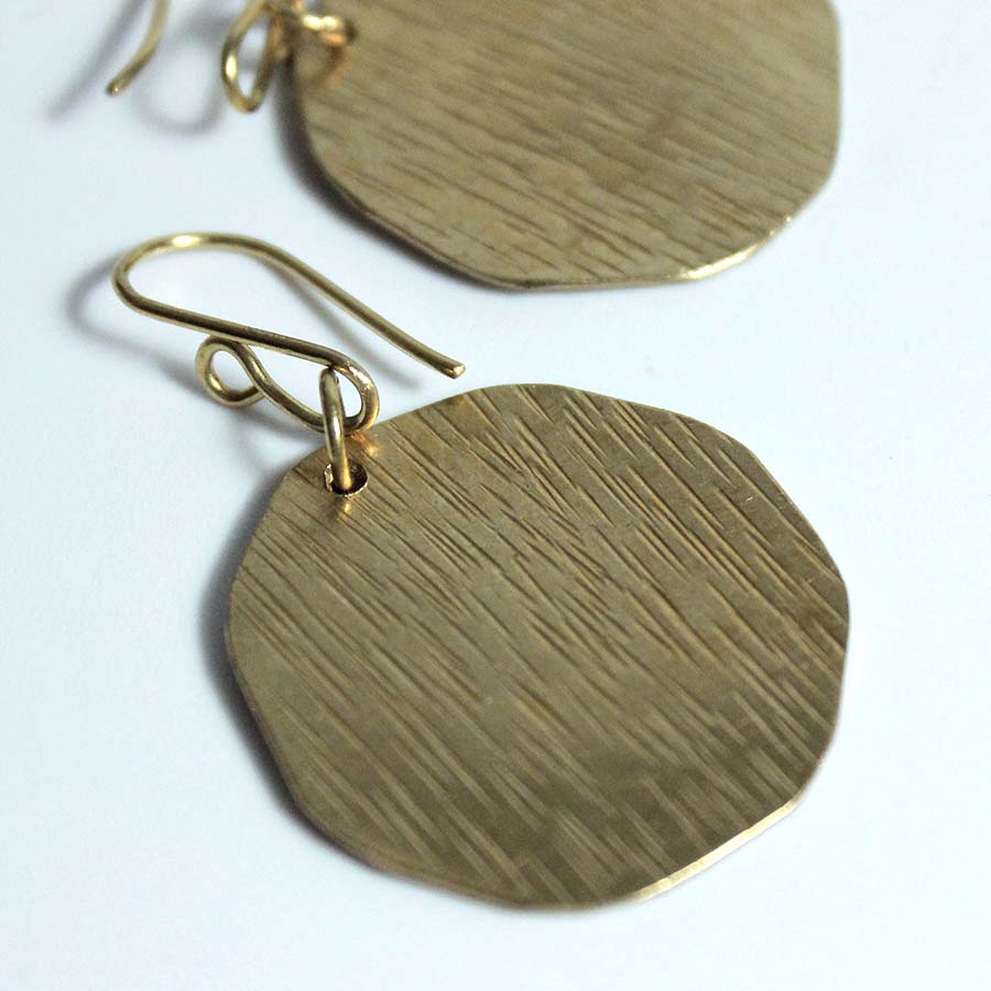 Brass Octagon Earrings - JEMB41 - Uneeka