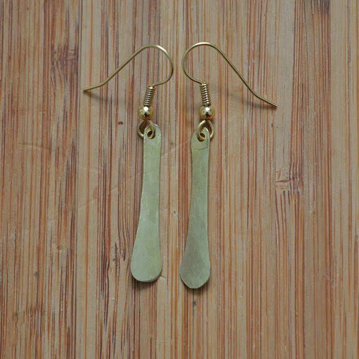 Brass Petal Earrings - JEMB42 - Uneeka