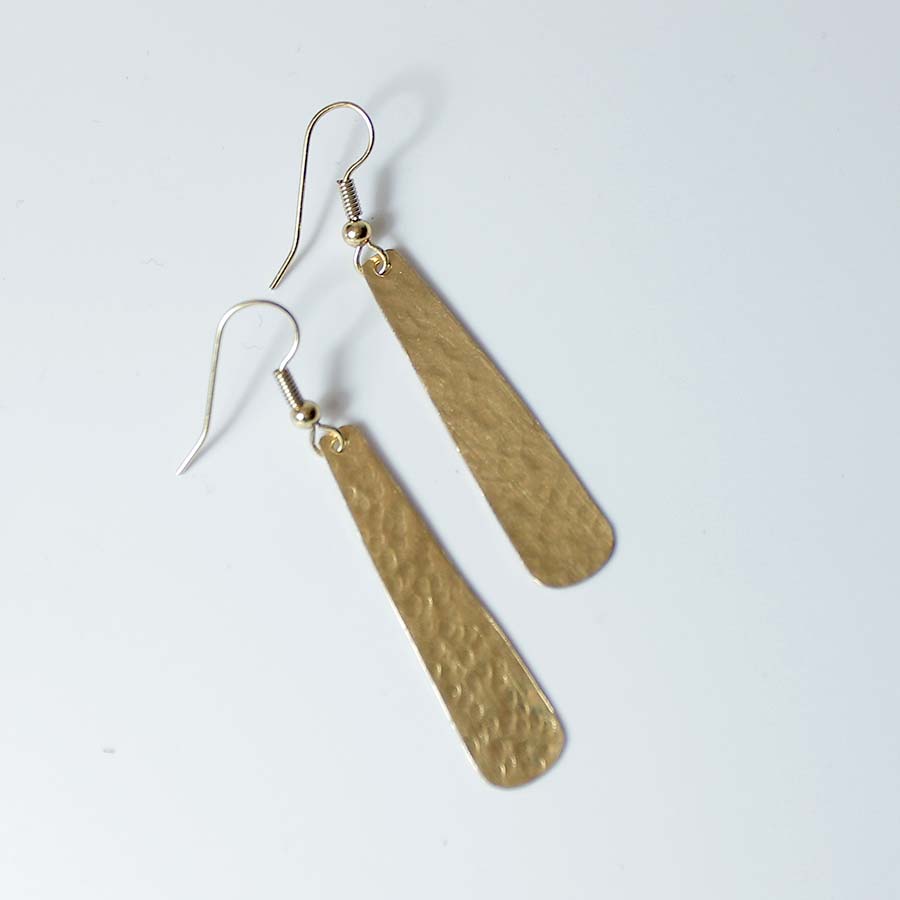 Brass Rounded Petal Earrings - JEMB8 - Uneeka