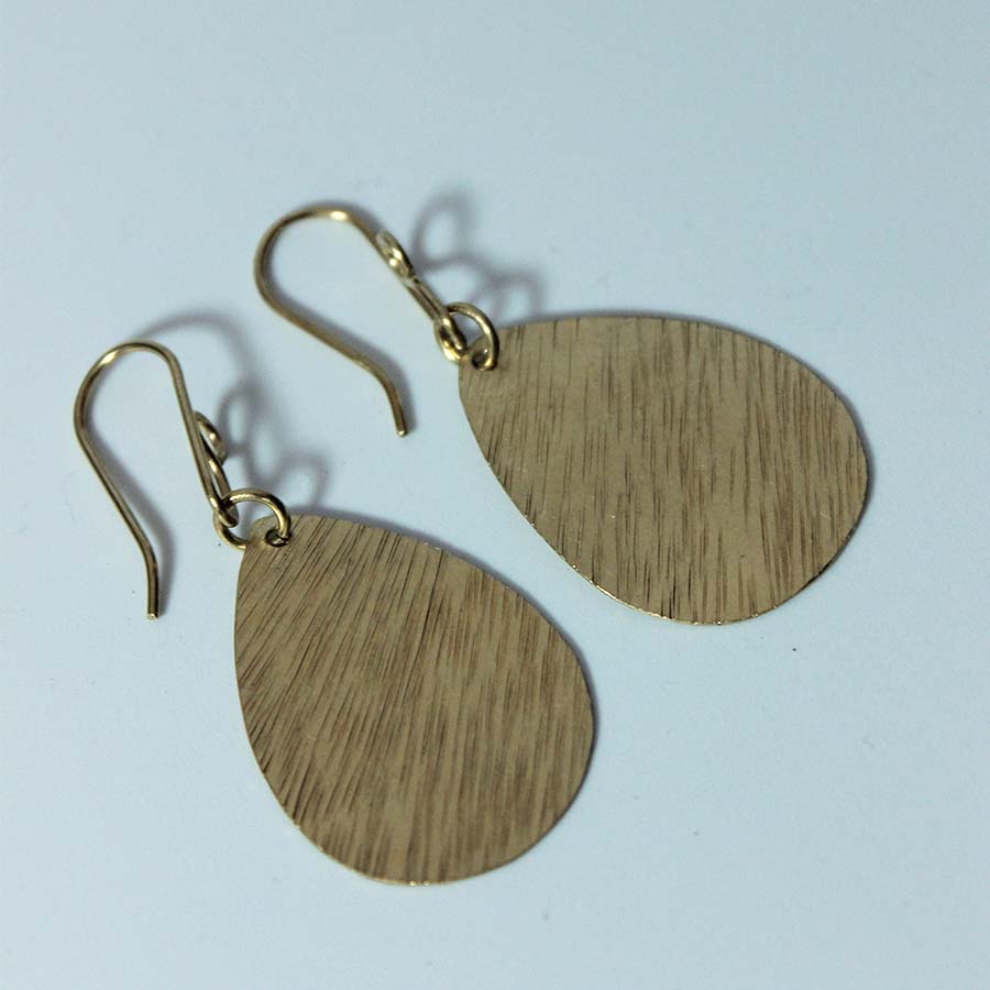 Brass Teardrop Earrings - JEMB40 - Uneeka