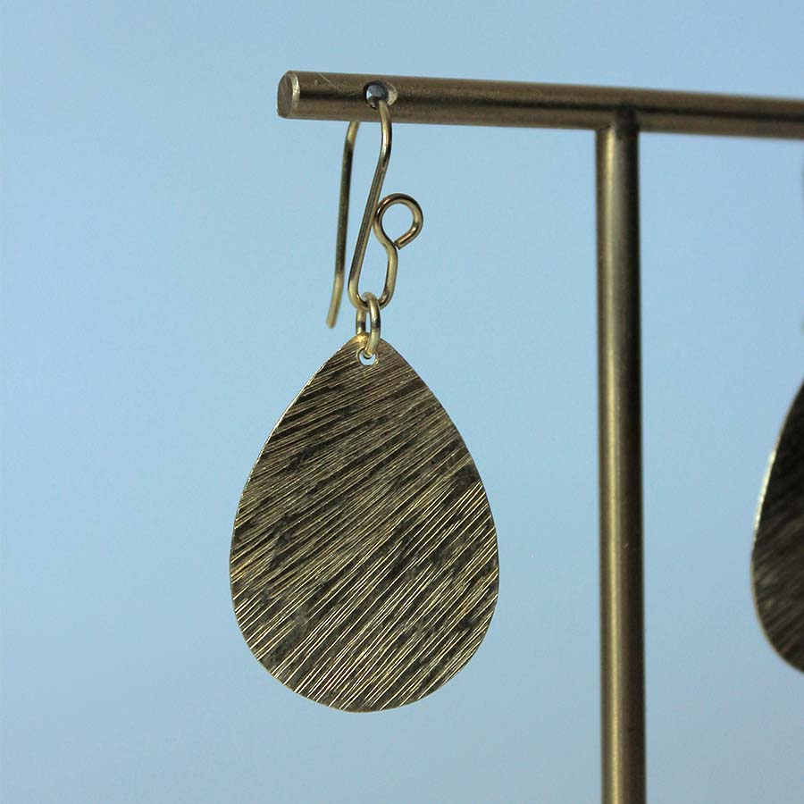 Brass Teardrop Earrings - JEMB40 - Uneeka