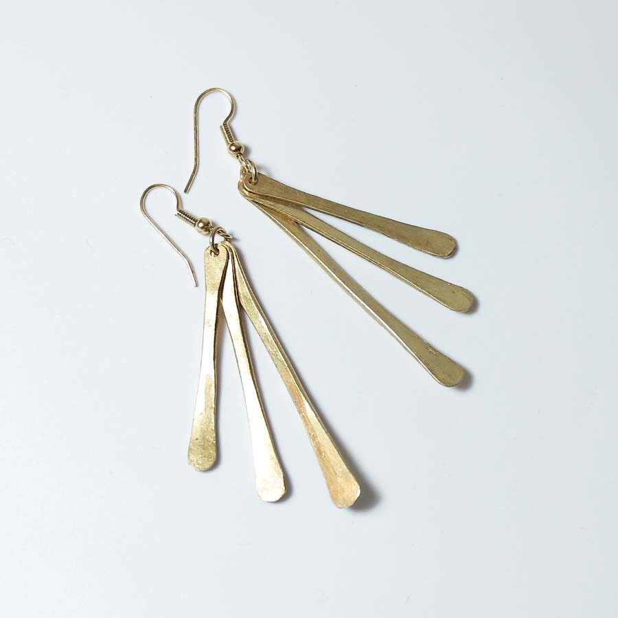 Brass Three Sticks Earrings - JEMB7 - Uneeka