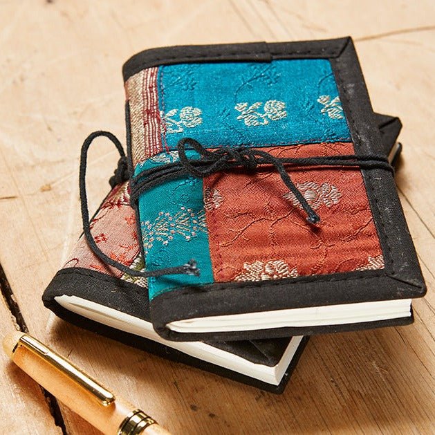 Brocade Covered Handmade Paper Notebook - NB92 - Uneeka